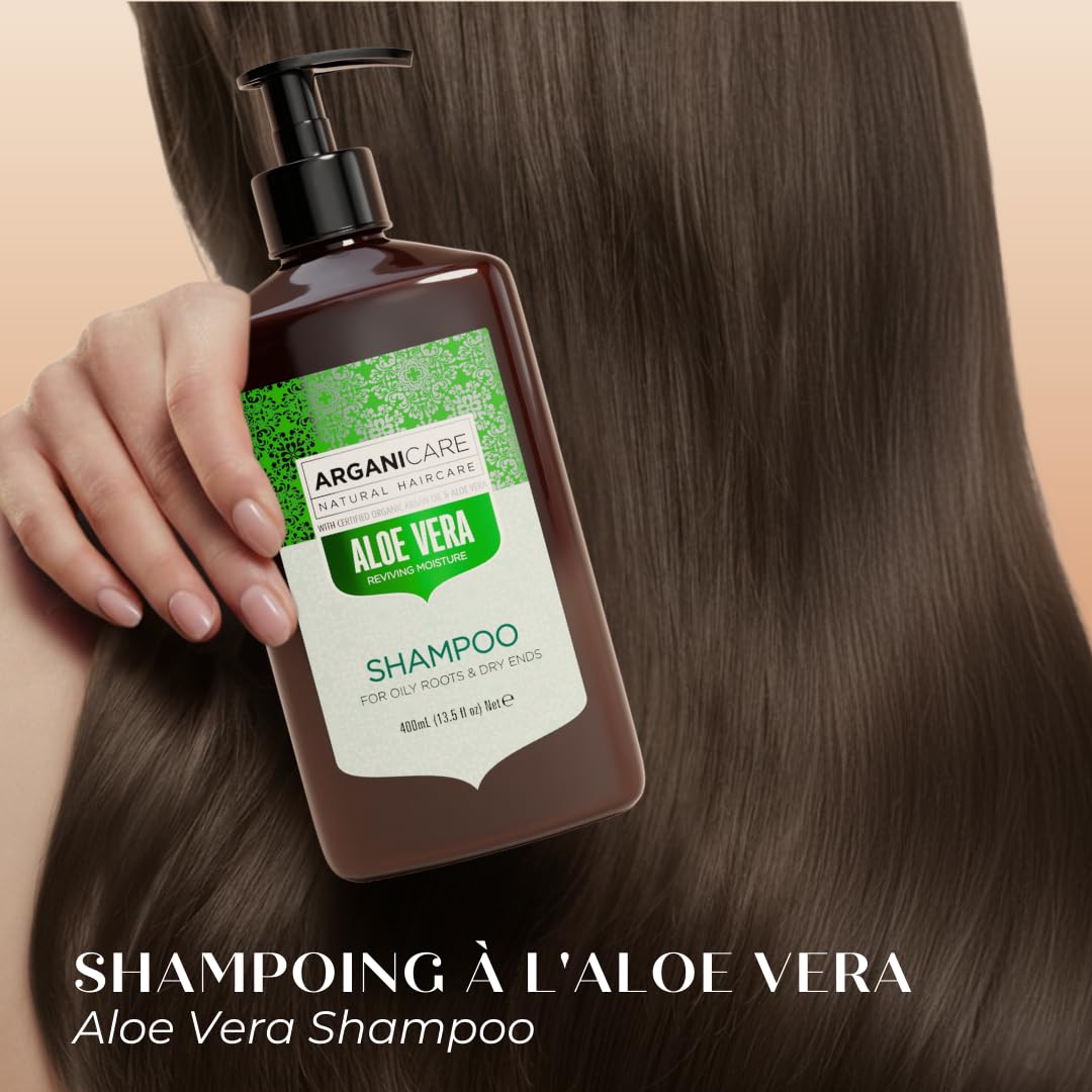 ARGANICARE Shampooing Régénérant Fortifiant Biotine & Huile d’Argan – Vitalité, Nutrition et Résistance – Renforce la Fibre Capillaire – Cheveux Fragilisés et Ternes – 400 mL