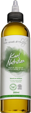 Les Secrets de Loly – Kurl Nutrition – Huile capillaire 3-en-1 Nourrissante & fortifiante – Cheveux ondulés, bouclés, frisés et crépus – 100% d'origine naturelle – 250 ml