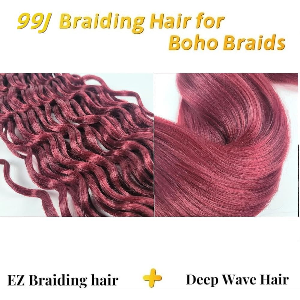 Bouclé Braiding Hair For Boho Braids Meches Rajout Cheveux Tresses For Bohemian Braids Pré-Étirés Meches Pour Tresses Africaine Meche Naturelle Pour Tresse（#Brown ，Total De 6 Packs) ）