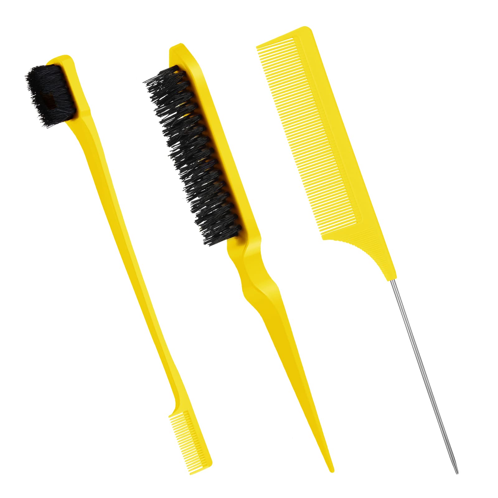 Brosse à cheveux, 3 pièces, propre, queue, convient aux coiffeurs professionnels, femmes, hommes, enfants (rose)
