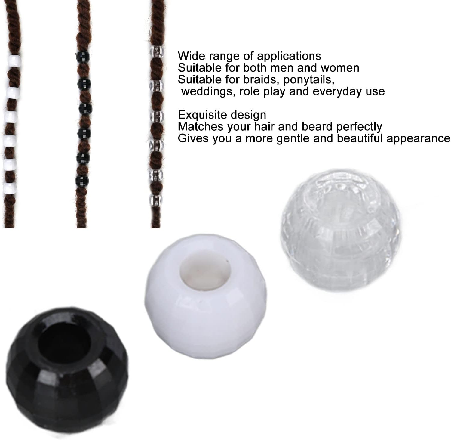 Perles de cheveux, anneau d'extension de cheveux en plastique transparent antirouille pour cheveux