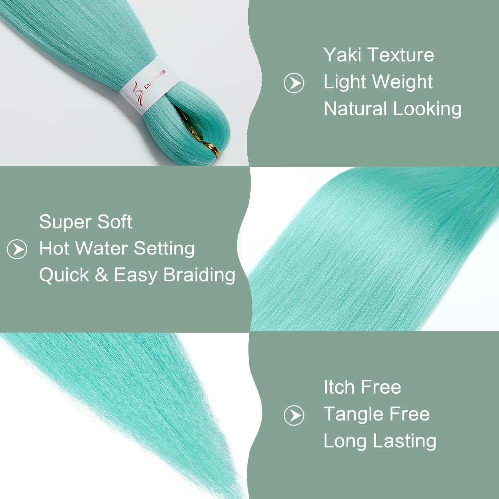 YDDM Meches Pour Tresses Africaine Rose et blanc Rajout Cheveux Tresses Texture Yaki Easy Install pour Debutants 20 Pouces 3 Paquets Cheveux Legers Naturels pour Box Braids Twist Crochet Styles