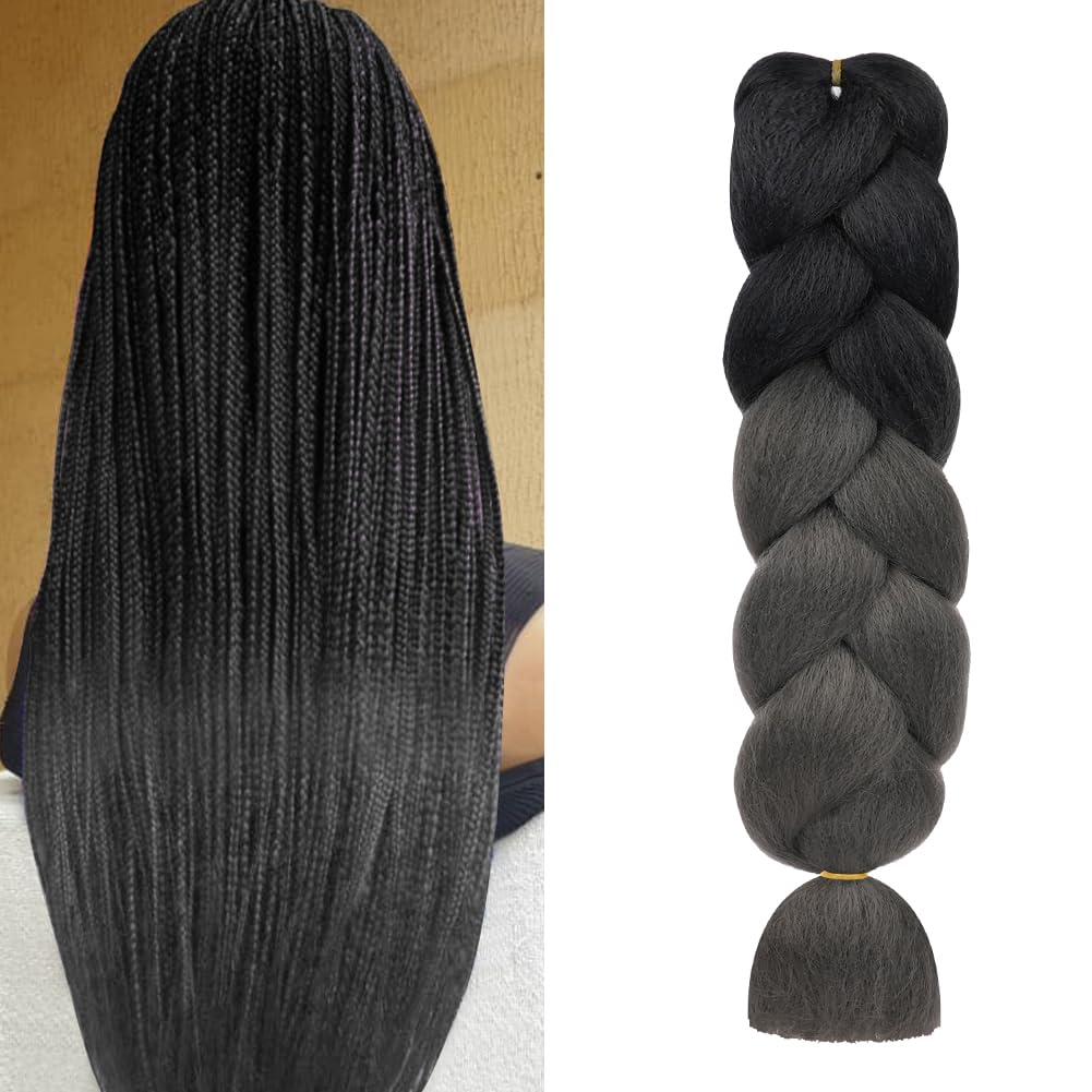 Aomig Rajout Cheveux Tresse, Jumbo Braids Meches, 65cm Extension de Cheveux de Fibre Synthétique pour Crochet Twist Tressage (4 couleurs)