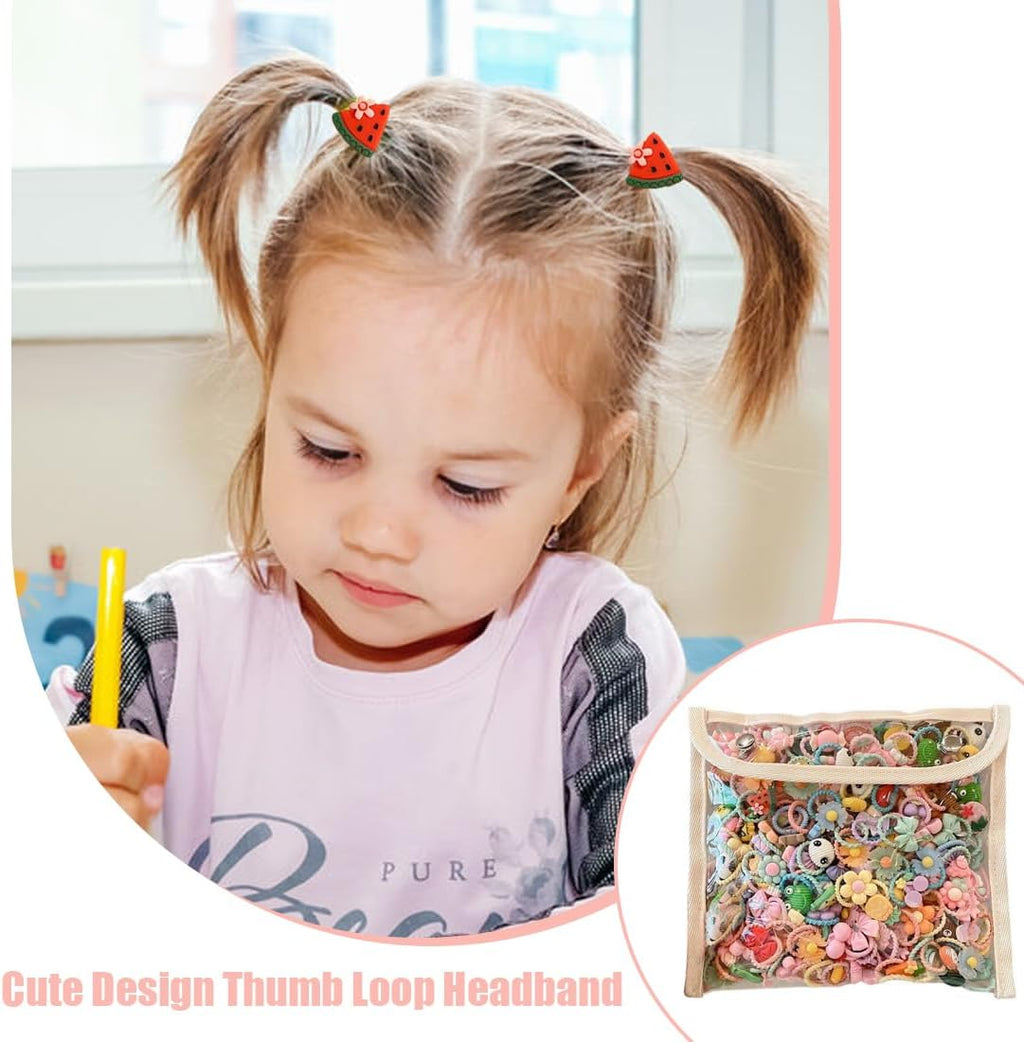 GXGM 100 Pièces Elastique Cheveux Fille, Chouchou Bebe Fille, Accessoires Cheveux Bebe Fille, Bande Élastique de Bande Dessinée Accessoires de Cheveux, Multicolore Élastiques Enfant