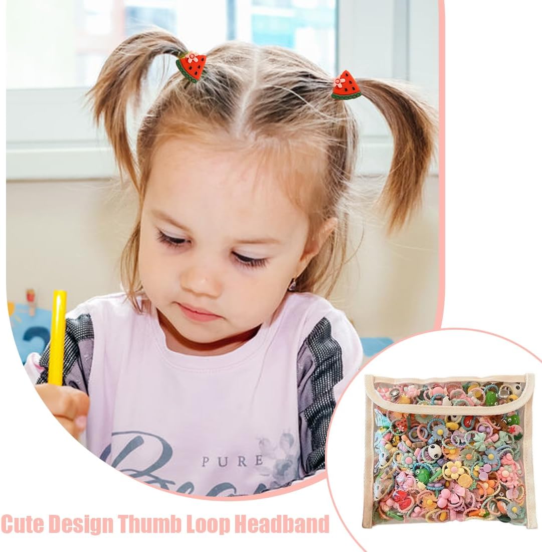 GXGM 100 Pièces Elastique Cheveux Fille, Chouchou Bebe Fille, Accessoires Cheveux Bebe Fille, Bande Élastique de Bande Dessinée Accessoires de Cheveux, Multicolore Élastiques Enfant