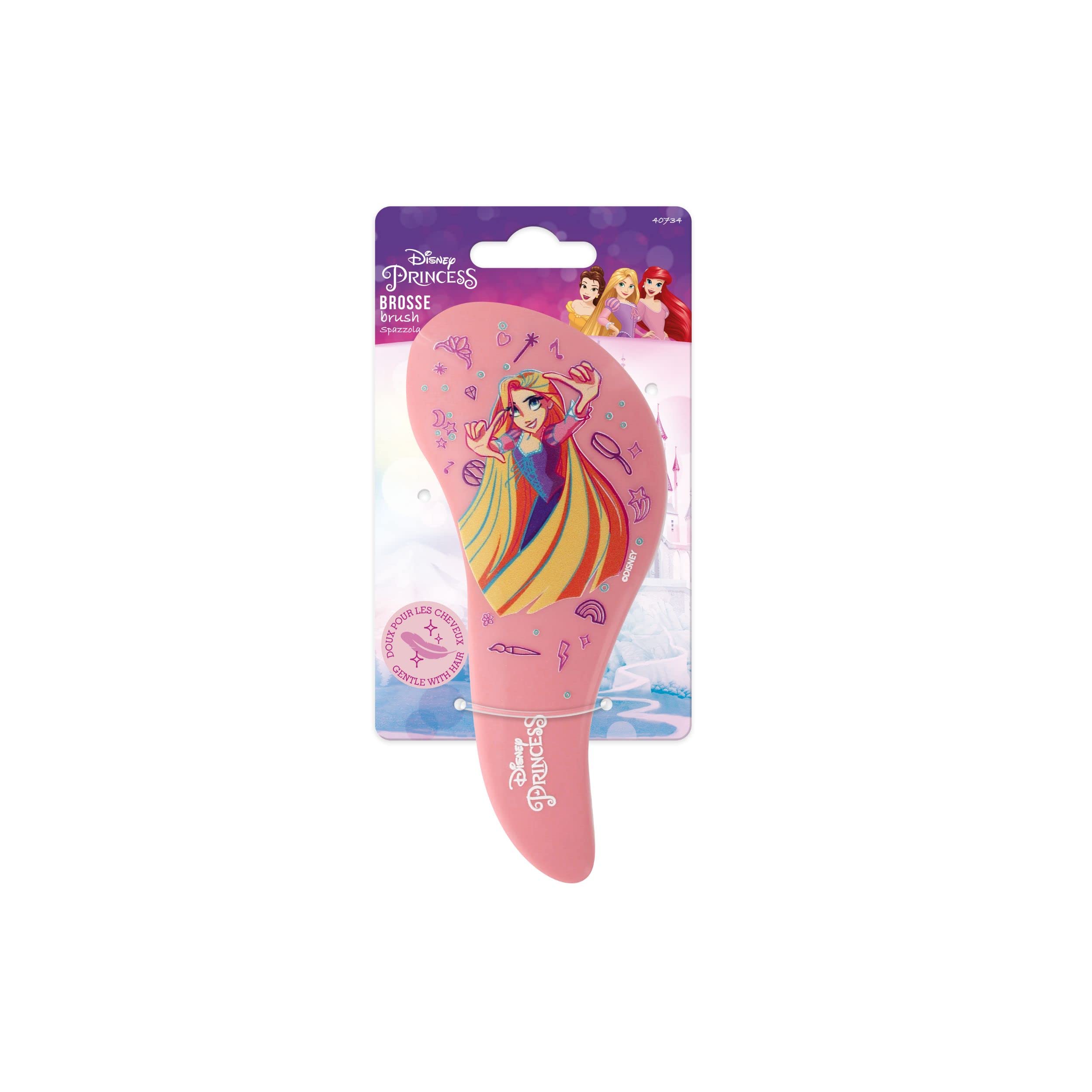 Disney Brosse Démêlante Bébé Enfant Angel – Lilo & Stitch – Cheveux Fins, Bouclés, Épais - Dents Souples, Massage Cuir Chevelu – Accessoire Cheveux, Soin, Toilette - Produit Officiel