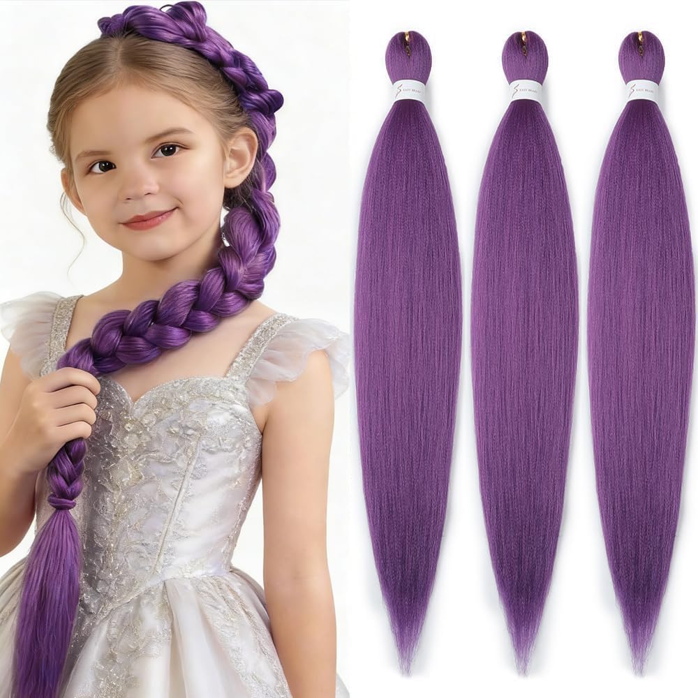 YDDM Meches Pour Tresses Africaine Rose et blanc Rajout Cheveux Tresses Texture Yaki Easy Install pour Debutants 20 Pouces 3 Paquets Cheveux Legers Naturels pour Box Braids Twist Crochet Styles