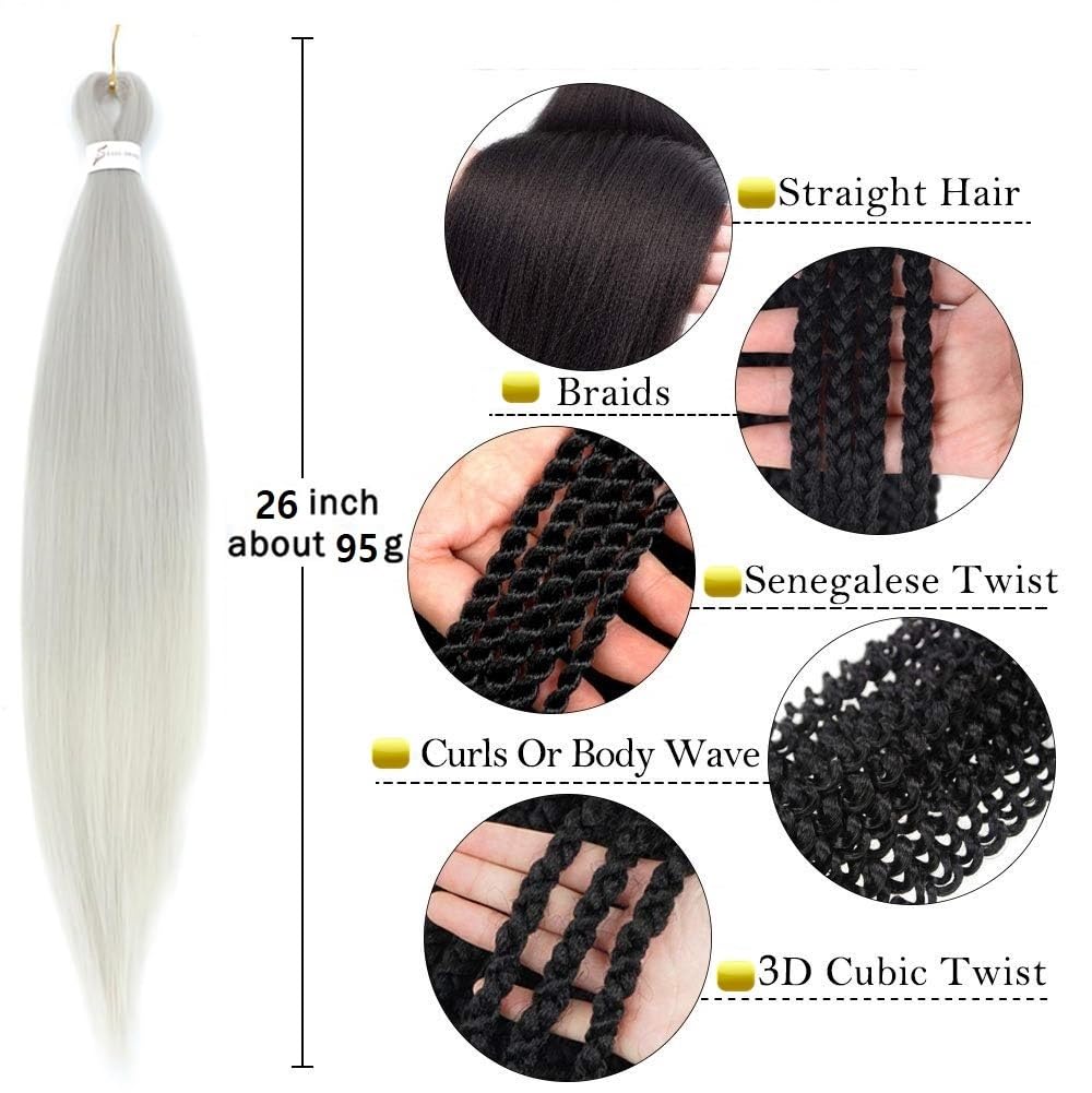 Bouclé Braiding Hair For Boho Braids Meches Rajout Cheveux Tresses For Bohemian Braids Pré-Étirés Meches Pour Tresses Africaine Meche Naturelle Pour Tresse（#Brown ，Total De 6 Packs) ）