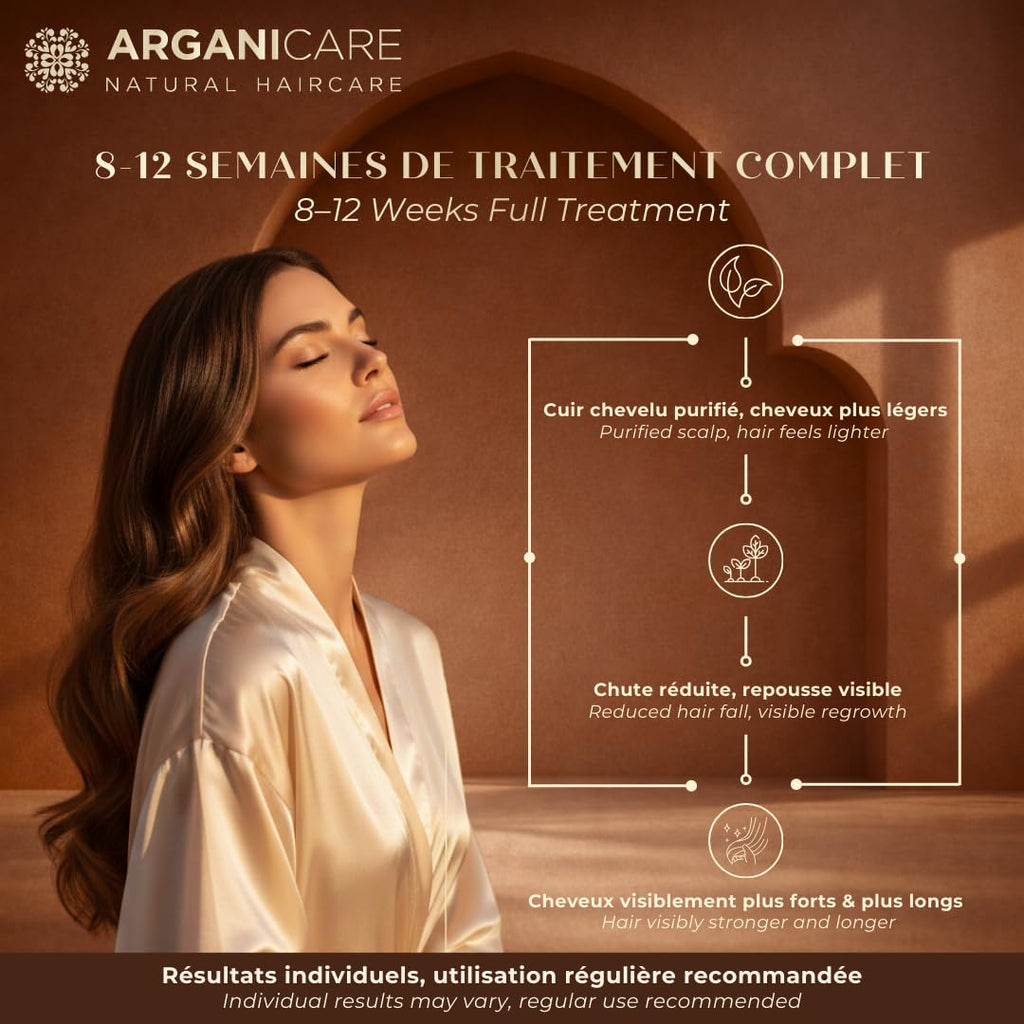 ARGANICARE Shampooing Régénérant Fortifiant Biotine & Huile d’Argan – Vitalité, Nutrition et Résistance – Renforce la Fibre Capillaire – Cheveux Fragilisés et Ternes – 400 mL