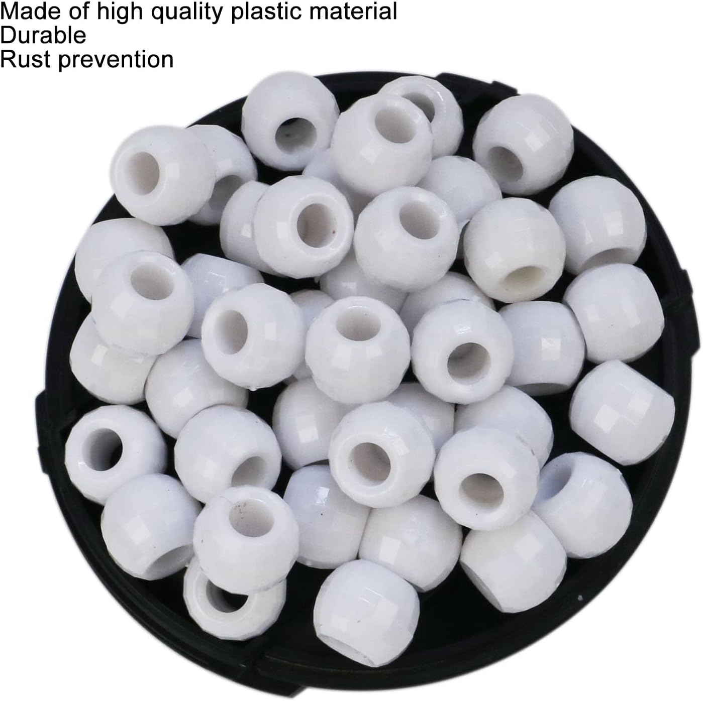 Perles de cheveux, anneau d'extension de cheveux en plastique transparent antirouille pour cheveux