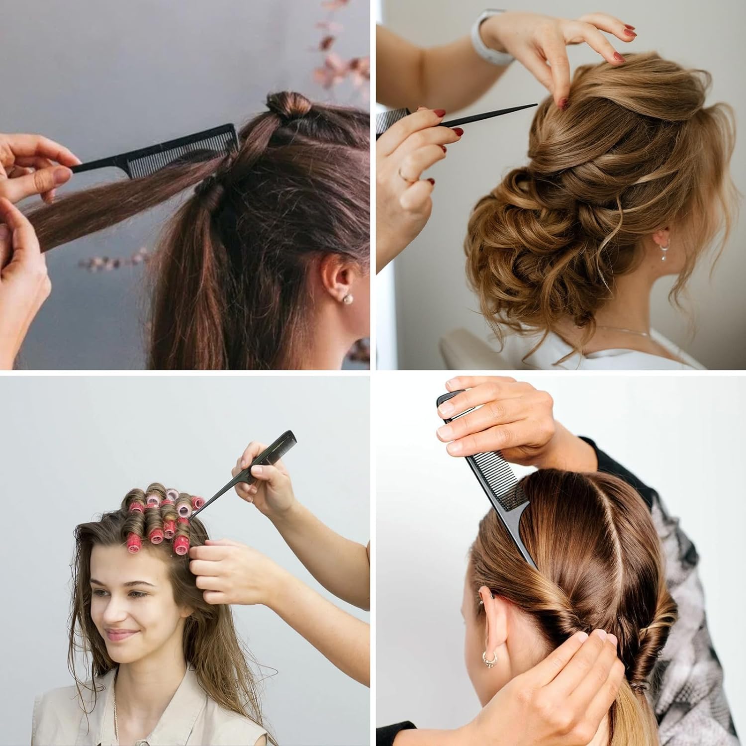 Ensemble Brosse à Cheveux, brosse ronde, Professionnelle pour Coiffeur, Brosses Démêlantes Coiffure Anti-Statique (Brosse rond)