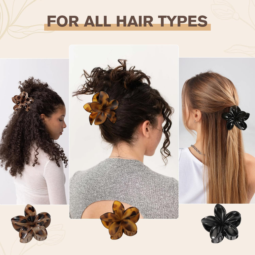 Barrette à Cheveux Fleurs, 6 Pièces Accessoires Cheveux Fleurs, Pince à Cheveux en Forme de Fleur, Flower Claw Clips pour Accessoires d'Été, Anniversaire, Mariage, Fête (B)