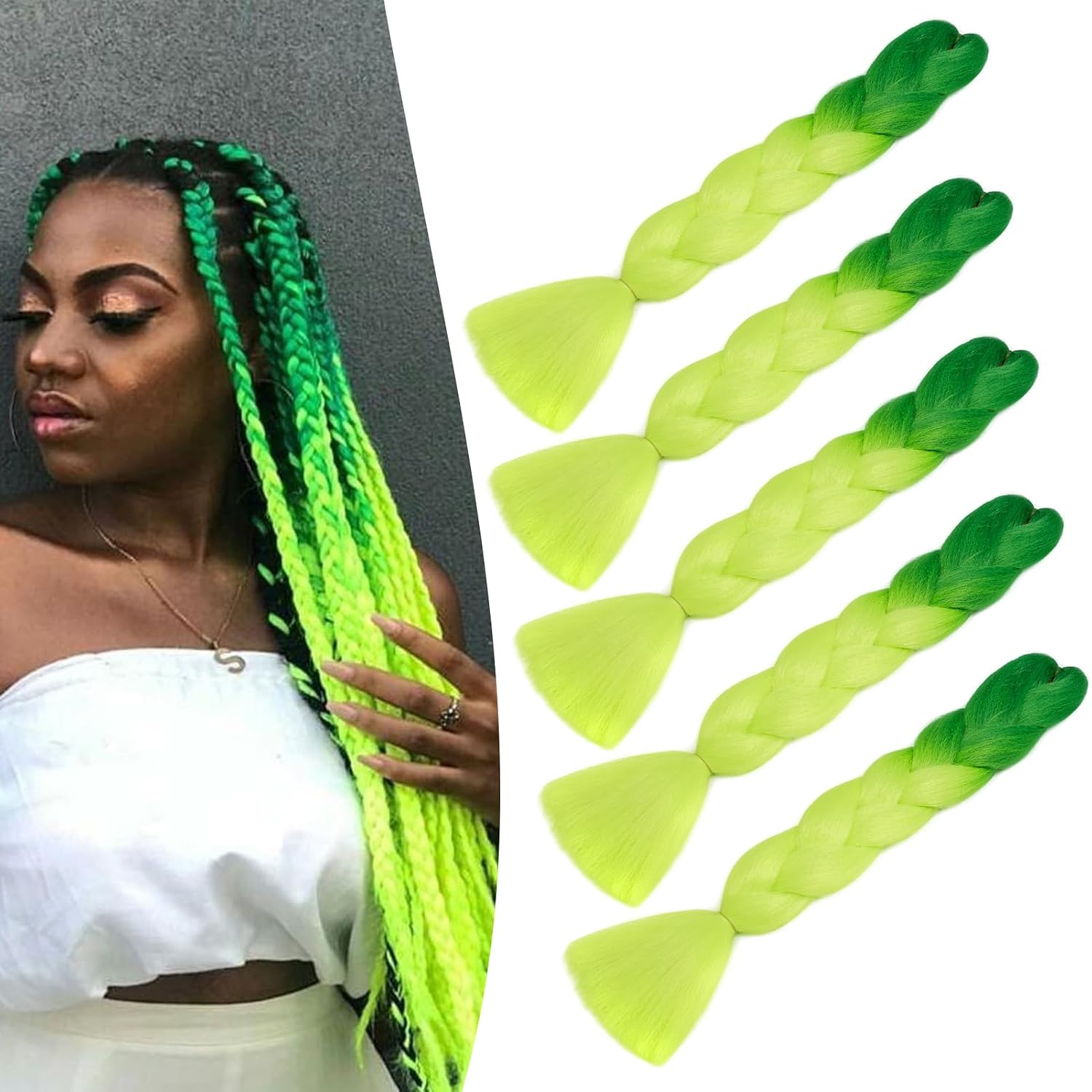 Meches pour Tresses Africaine Rajout Cheveux Braids Jumbo Extension Cheveux Ombre Synthétique Violet & Bleu & Jaune & Orange