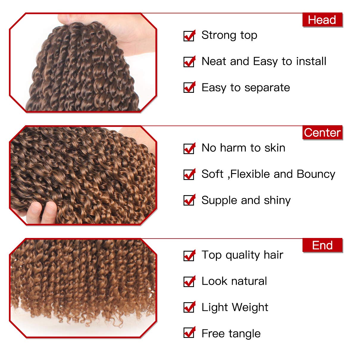 Xtrend Lot de 7 paquets d’extensions de cheveux Passion Twist - 18 mèches par paquet - 30,5 cm - Cheveux tressés au crochet
