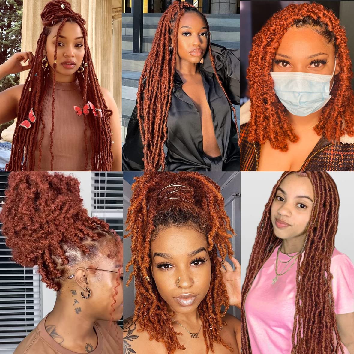 Leeven 16 Pouces Pre Separated Springy Twist Hair 8 Packs Pre-Fluffed Popping Crochet for Distressed Locs Afro Kinky Curly Marley Braiding Hair Extensions /1B#
