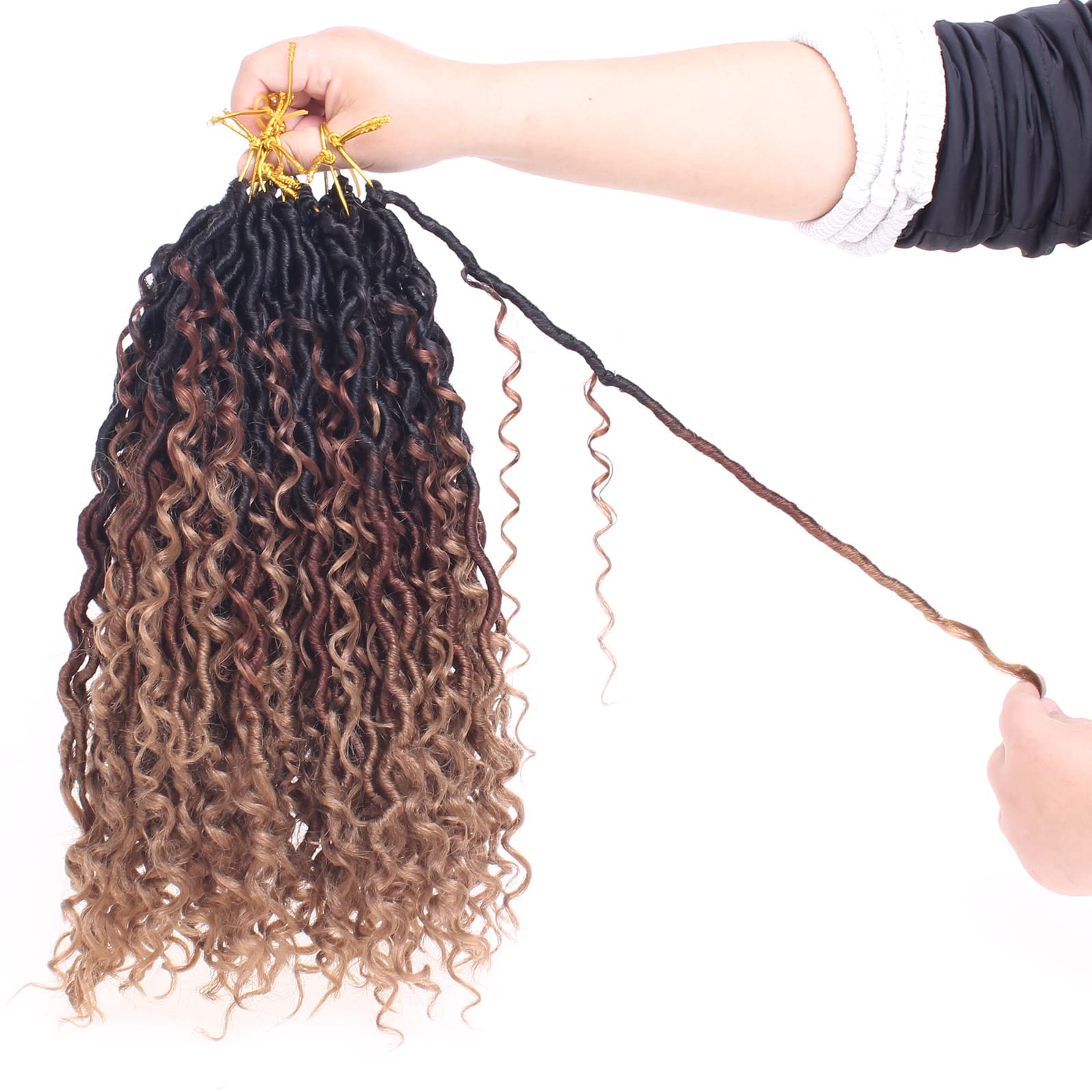Xtrend 6Packs 18 pouces Twist Perruques Crochet Tresses Faux Locs bouclés se termine Dreadlocks Tresses Synthétiques Extensions de Cheveux Haute Température pour Femmes Noires 20 Strands/pack TBUG