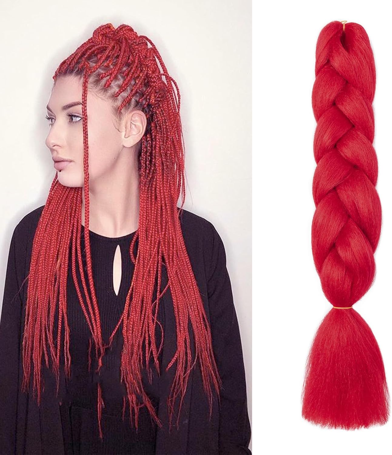 Meches pour Tresses Africaine Rajout Cheveux Braids Jumbo Extension Cheveux Ombre Synthétique Violet & Bleu & Jaune & Orange