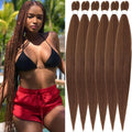 Rajout Cheveux Tressés Pré-étirés Noir Naturelles Black 30 Pouces Long Kanekalon Easy Braids Meches Cheveux pour Tresses Africaine 6 Paquets Knotless Yaki Nattes Extensions de Cheveux(1B#)