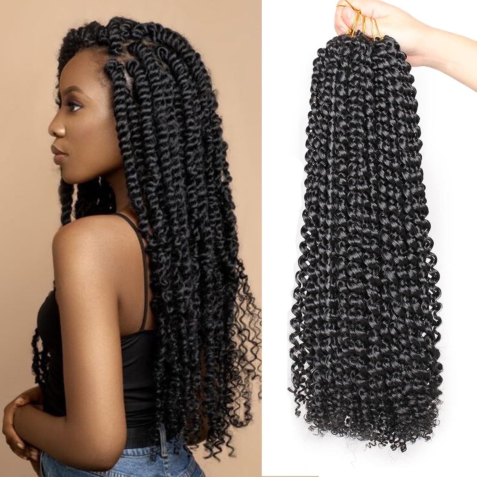 Xtrend Lot de 7 paquets d’extensions de cheveux Passion Twist - 18 mèches par paquet - 30,5 cm - Cheveux tressés au crochet