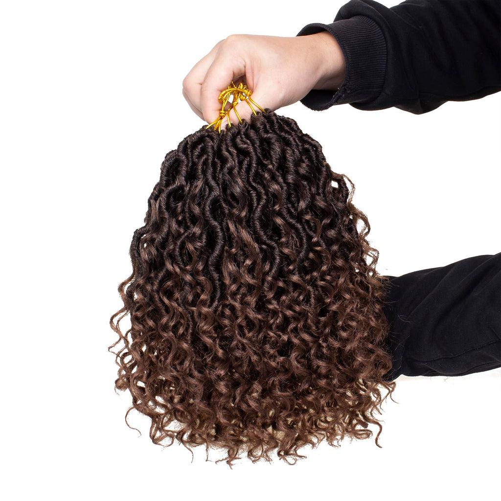 Xtrend 6Packs 18 pouces Twist Perruques Crochet Tresses Faux Locs bouclés se termine Dreadlocks Tresses Synthétiques Extensions de Cheveux Haute Température pour Femmes Noires 20 Strands/pack TBUG
