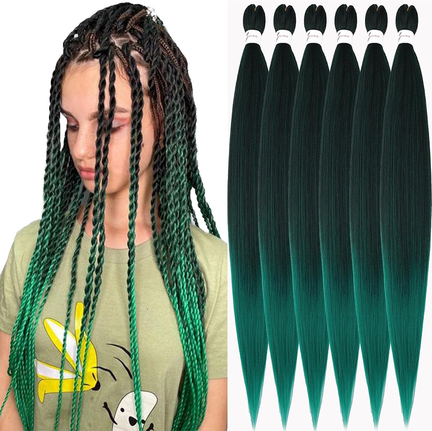 Rajout Cheveux Tressés Pré-étirés Noir Naturelles Black 30 Pouces Long Kanekalon Easy Braids Meches Cheveux pour Tresses Africaine 6 Paquets Knotless Yaki Nattes Extensions de Cheveux(1B#)