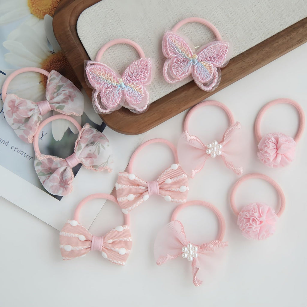 Lot de 30 élastiques à cheveux pour enfants, élastiques colorés et souples, bandeau à nœud papillon, élastique pour fille, pour queue de cheval, accessoires pour cheveux pour petites filles