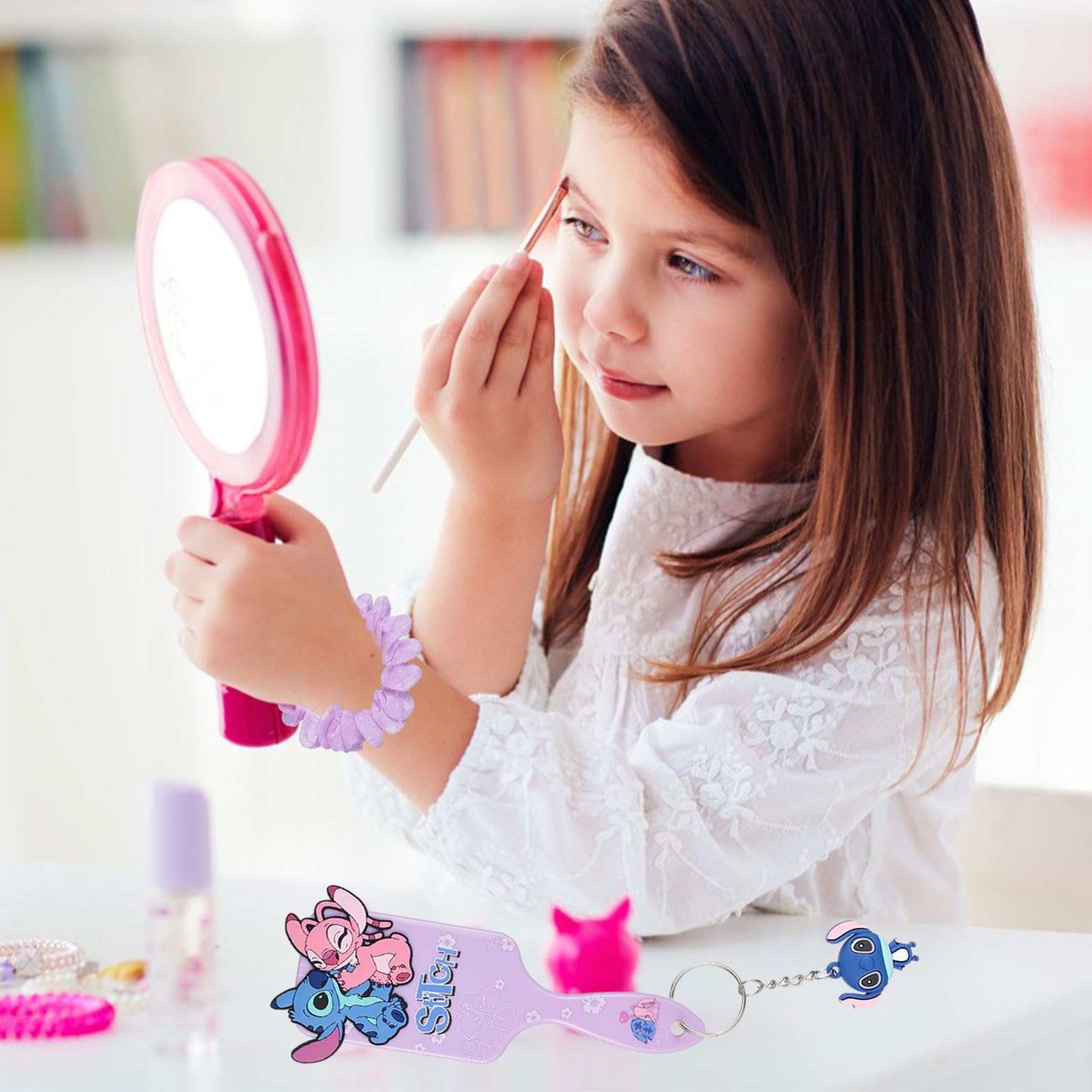 Stitc Brosse à Cheveux,Accessoires Cheveux pour Filles,Stitc Peigne Démêlant, Brosse Anti-Traction,Cadeau pour Filles, Adolescents et Femmes（Violet
