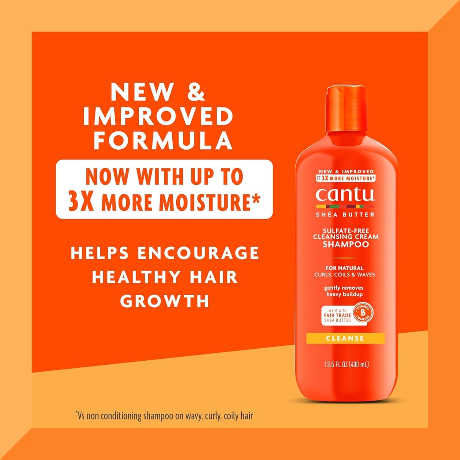 Shampoing et revitalisant sans sulfate Cantu 12oz avec crème activatrice de boucles hydratantes au beurre de karité 12oz