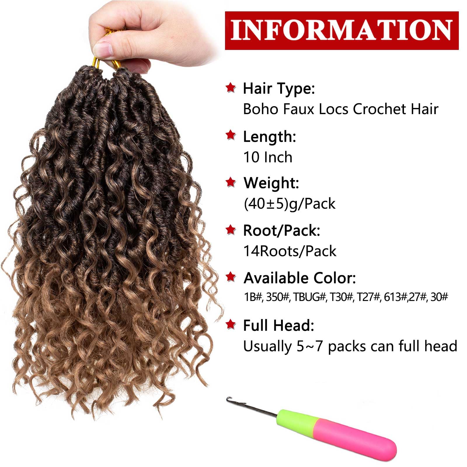 Xtrend 6Packs 18 pouces Twist Perruques Crochet Tresses Faux Locs bouclés se termine Dreadlocks Tresses Synthétiques Extensions de Cheveux Haute Température pour Femmes Noires 20 Strands/pack TBUG