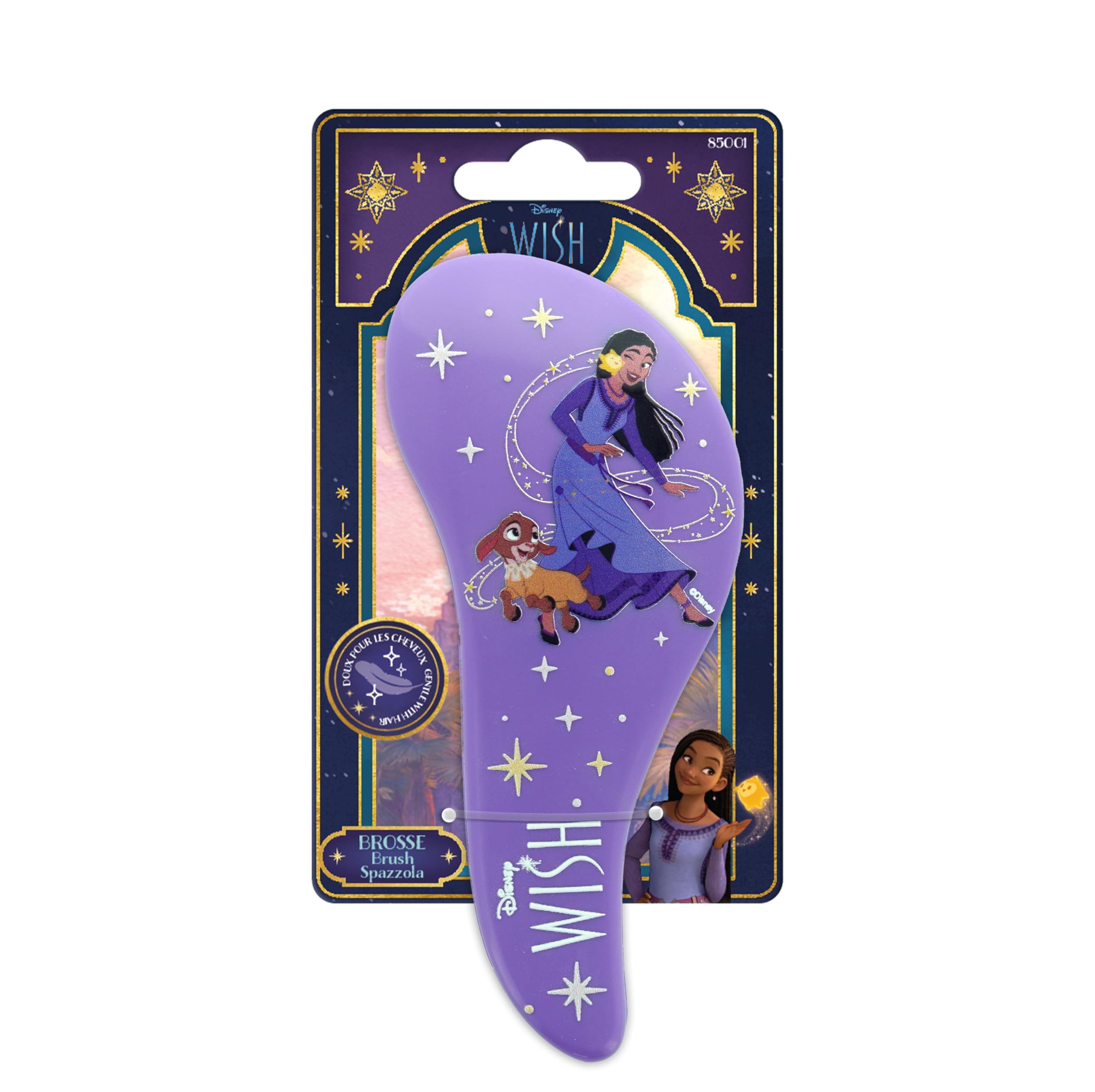 Disney Brosse Démêlante Bébé Enfant Angel – Lilo & Stitch – Cheveux Fins, Bouclés, Épais - Dents Souples, Massage Cuir Chevelu – Accessoire Cheveux, Soin, Toilette - Produit Officiel