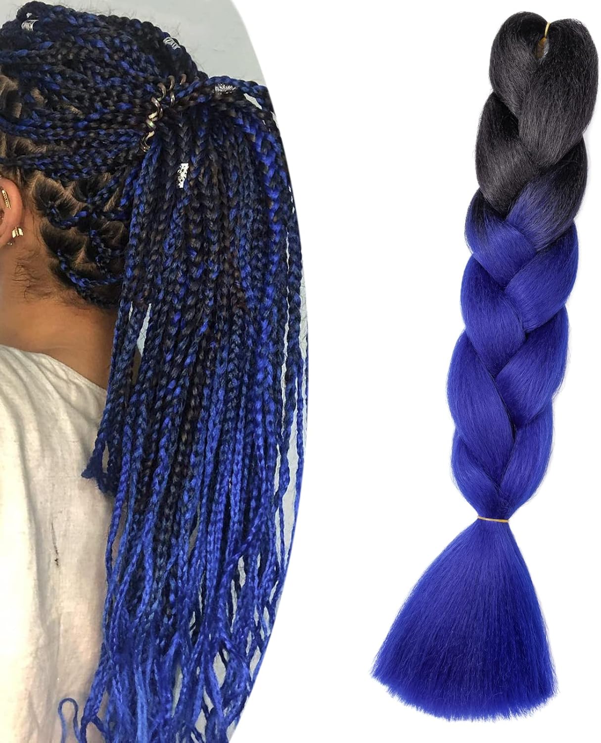 24" Meches pour Tresses Africaine Braids Meches Tresse Cheveux Rajout Cheveux Tressage 1 Paquet Crochet Braids Extension de Cheveux Afro pour Tresse Ombre Synthétiques (Rose)