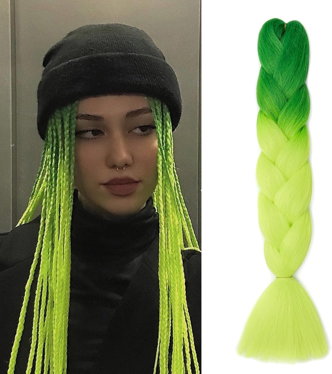 Meches pour Tresses Africaine Rajout Cheveux Braids Jumbo Extension Cheveux Ombre Synthétique Violet & Bleu & Jaune & Orange