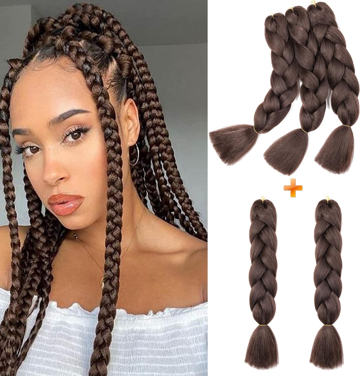 24" Meches pour Tresses Africaine Braids Meches Tresse Cheveux Rajout Cheveux Tressage 1 Paquet Crochet Braids Extension de Cheveux Afro pour Tresse Ombre Synthétiques (Rose)