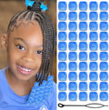 50PCS Perles à Cheveux Transparentes pour Tresses, Grosses Perles en Acrylique, Accessoires pour Dreadlocks, Bijoux pour Cheveux pour Enfants Filles avec Aide à
