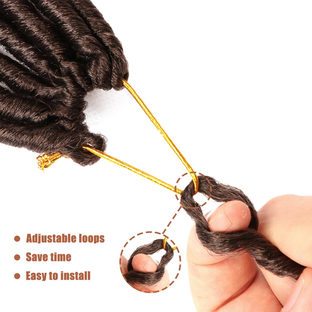 8 Packs Faux Locks Crochet Braids Meches Soft Locs Meches Pour Tresses Africaine Faux Locs Crochet Hair Meches Bouclees Pour Tresses (#1B, 60.9 CM(Lot de 8))