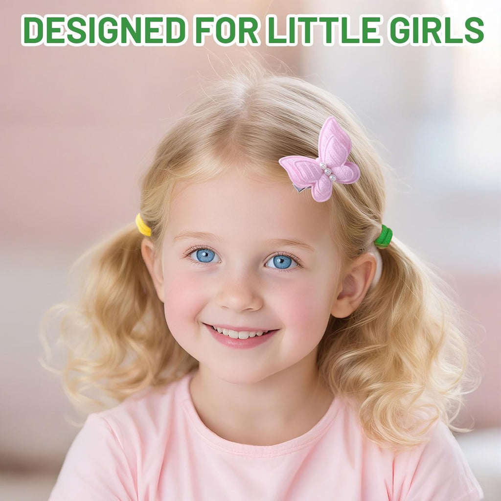 Ensemble d'accessoires pour cheveux pour filles, 230 pièces, barrettes à cheveux papillon et élastiques Rose et multicolore