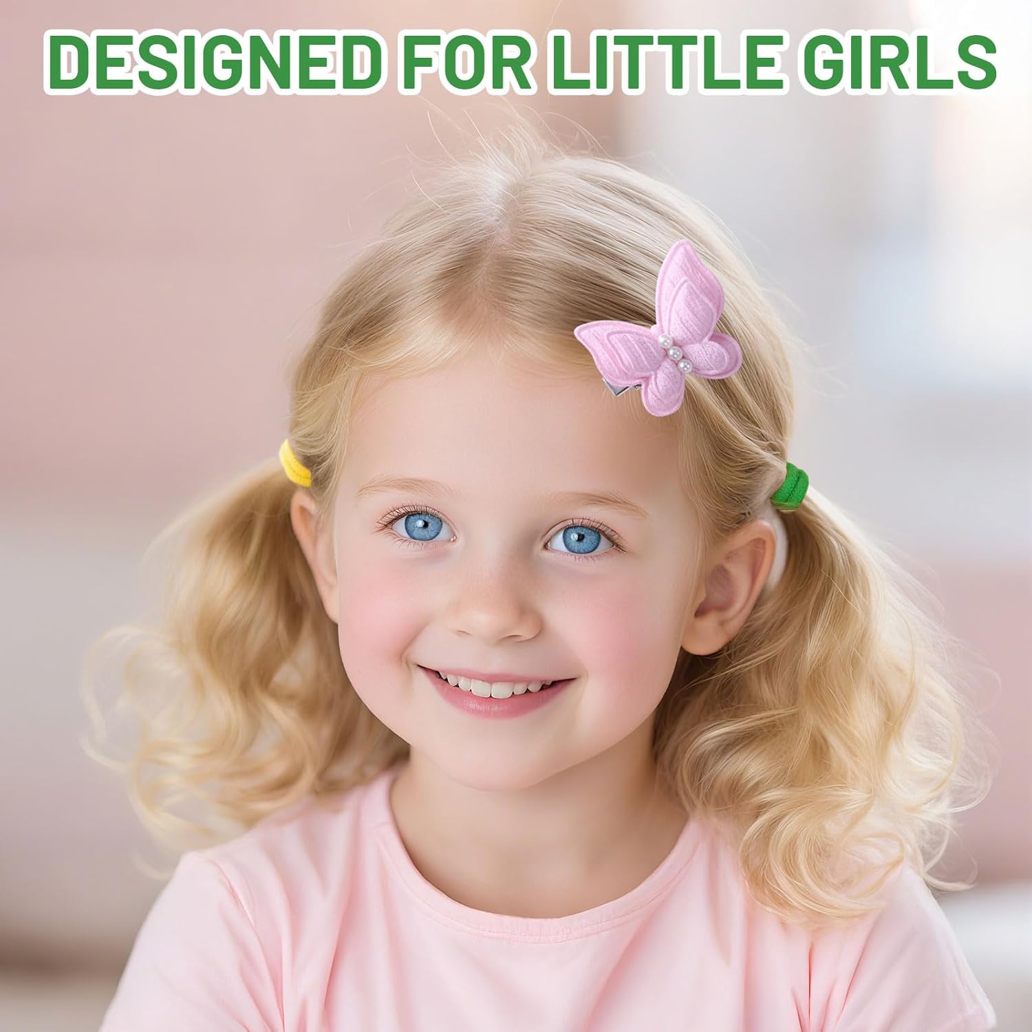 Ensemble d'accessoires pour cheveux pour filles, 230 pièces, barrettes à cheveux papillon et élastiques Rose et multicolore