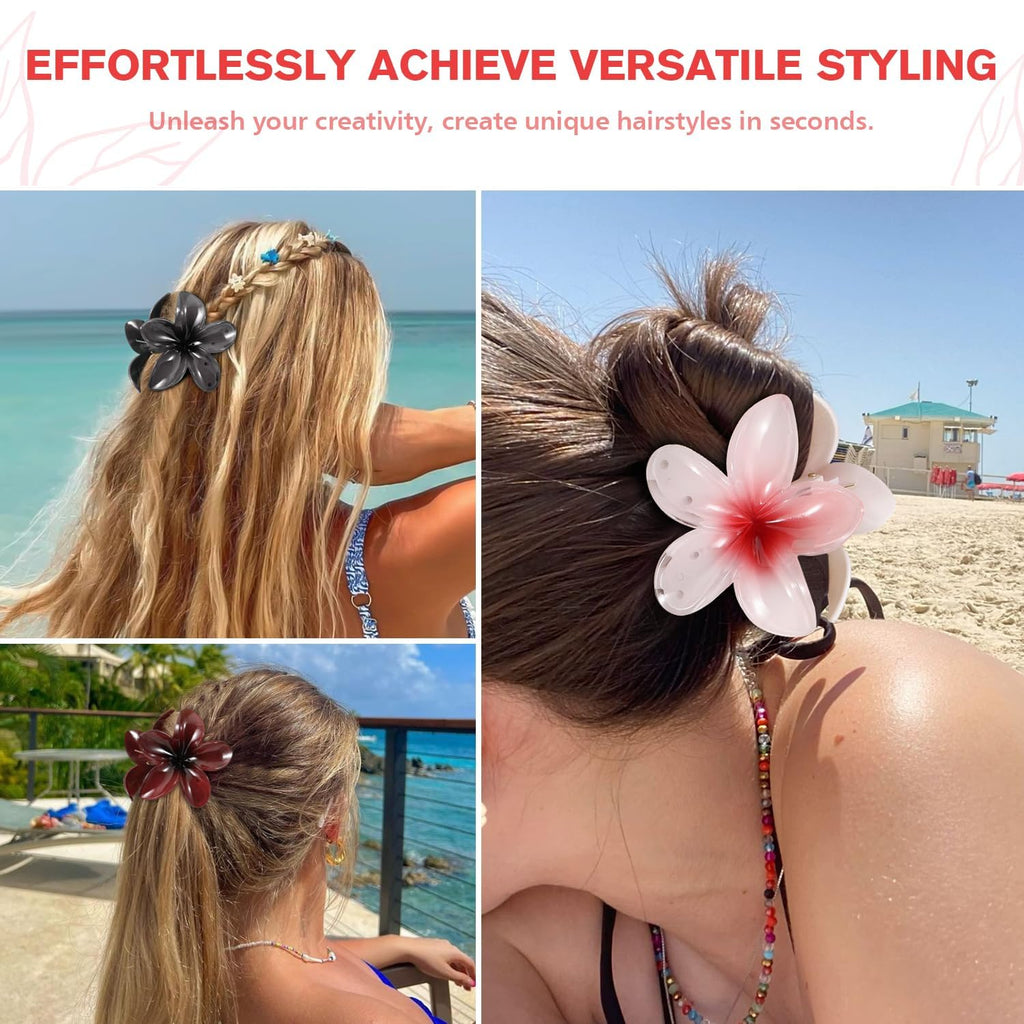 Barrette à Cheveux Fleurs, 6 Pièces Accessoires Cheveux Fleurs, Pince à Cheveux en Forme de Fleur, Flower Claw Clips pour Accessoires d'Été, Anniversaire, Mariage, Fête (B)
