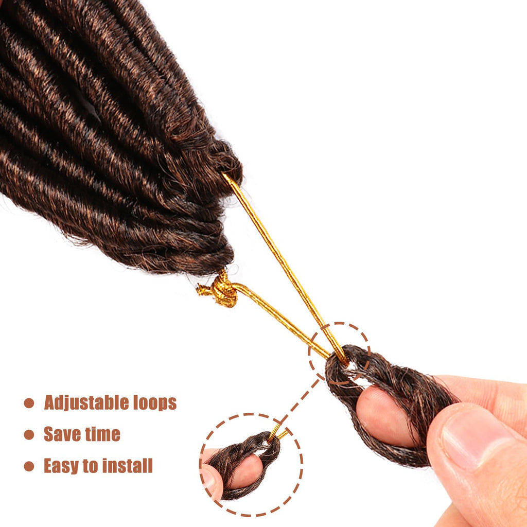 8 Packs Faux Locks Crochet Braids Meches Soft Locs Meches Pour Tresses Africaine Faux Locs Crochet Hair Meches Bouclees Pour Tresses (#1B, 60.9 CM(Lot de 8))