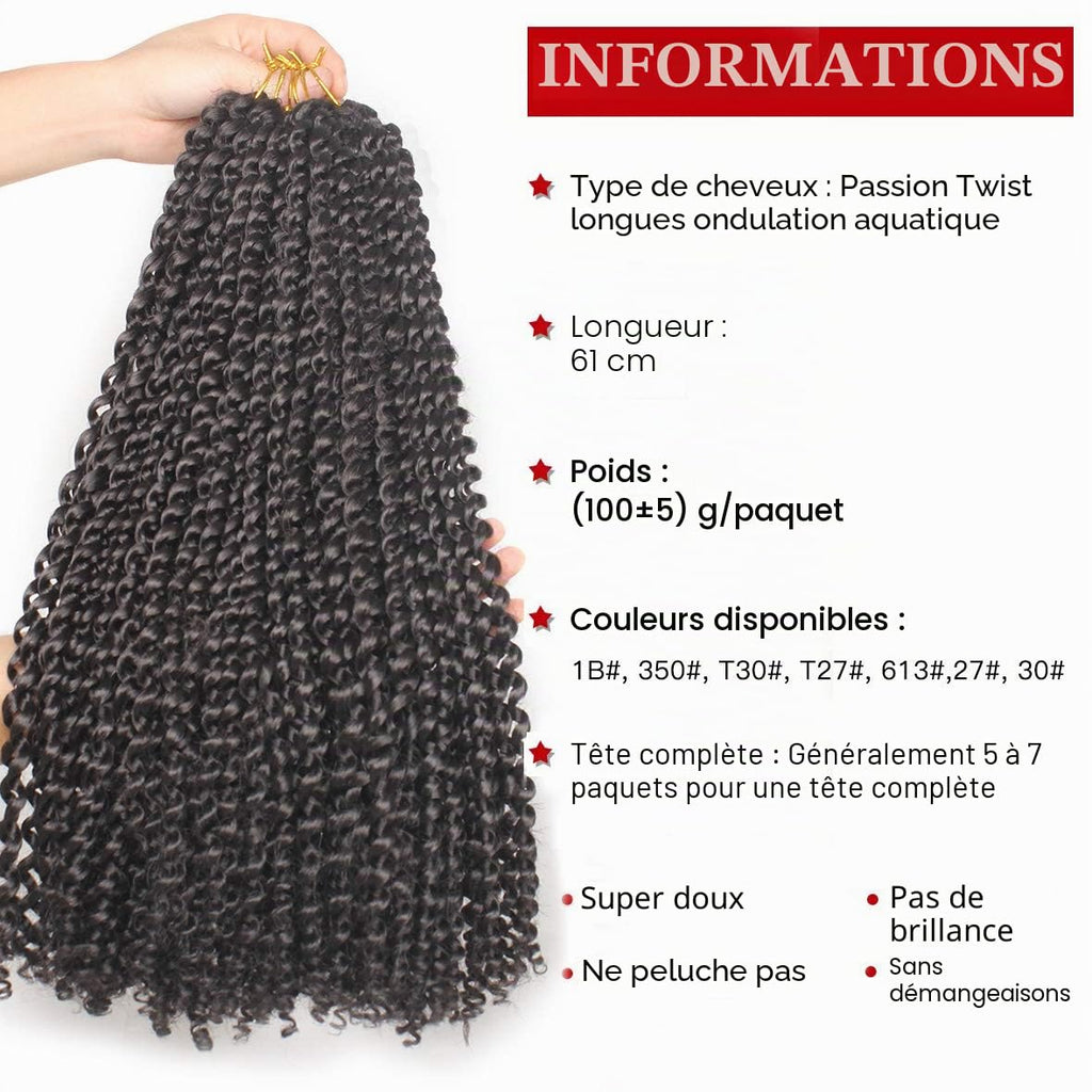 Xtrend Lot de 7 paquets d’extensions de cheveux Passion Twist - 18 mèches par paquet - 30,5 cm - Cheveux tressés au crochet