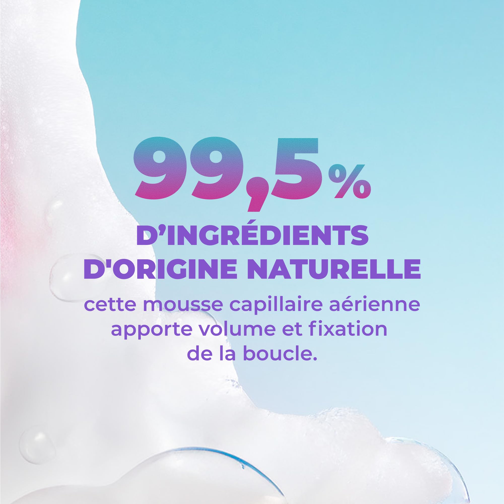 Les Secrets de Loly – Cloud Fusion – Mousse coiffante fixante Volume & définition – Cheveux ondulés, bouclés et frisés – Avec acide hyaluronique – 200 ml