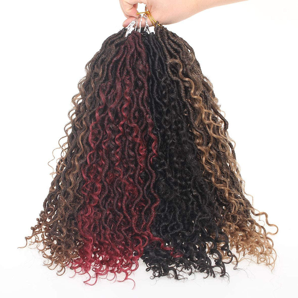 Xtrend 6Packs 18 pouces Twist Perruques Crochet Tresses Faux Locs bouclés se termine Dreadlocks Tresses Synthétiques Extensions de Cheveux Haute Température pour Femmes Noires 20 Strands/pack TBUG