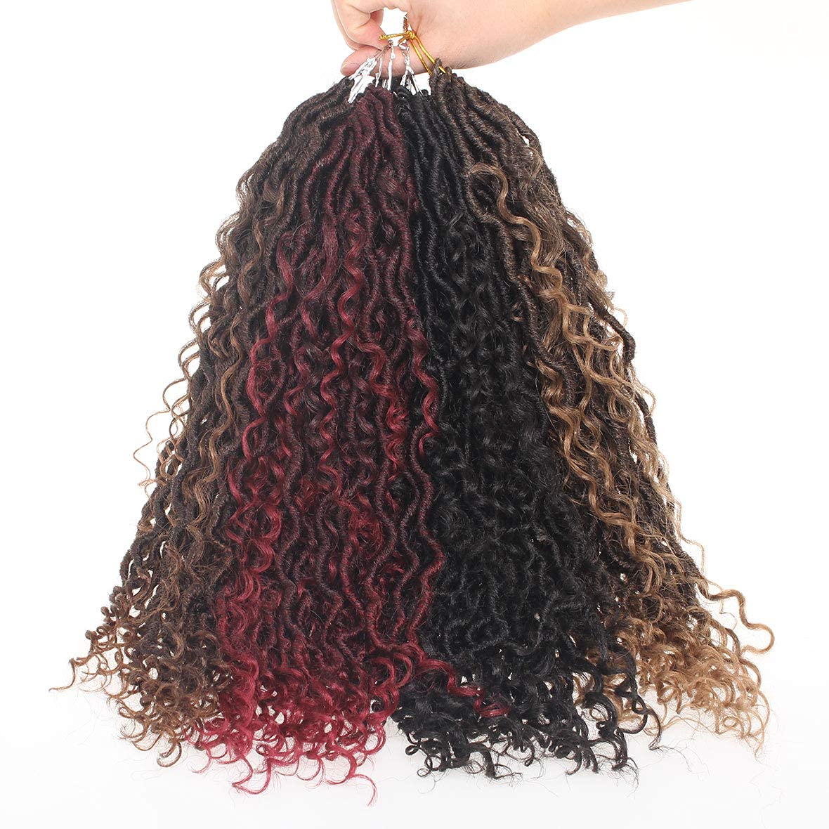 Xtrend 6Packs 18 pouces Twist Perruques Crochet Tresses Faux Locs bouclés se termine Dreadlocks Tresses Synthétiques Extensions de Cheveux Haute Température pour Femmes Noires 20 Strands/pack TBUG
