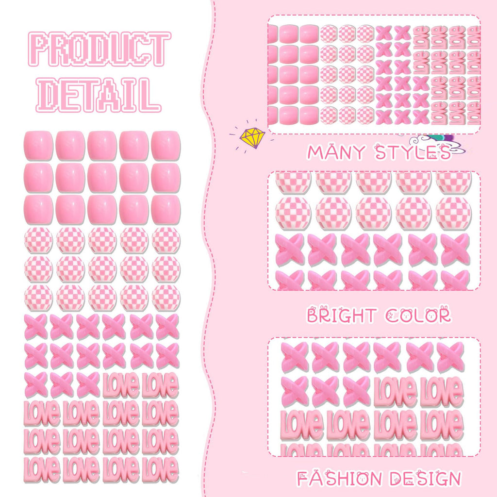 60 perles à cheveux pour enfants filles perles de tresse multicolores rouge X-ronde-LOVE-forme mixte avec aide à l'enfilage