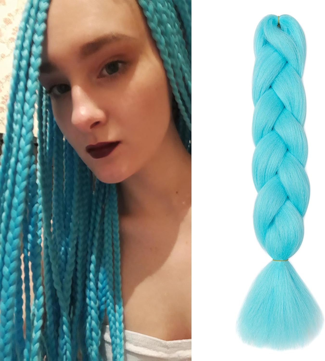 Meches pour Tresses Africaine Rajout Cheveux Braids Jumbo Extension Cheveux Ombre Synthétique Violet & Bleu & Jaune & Orange