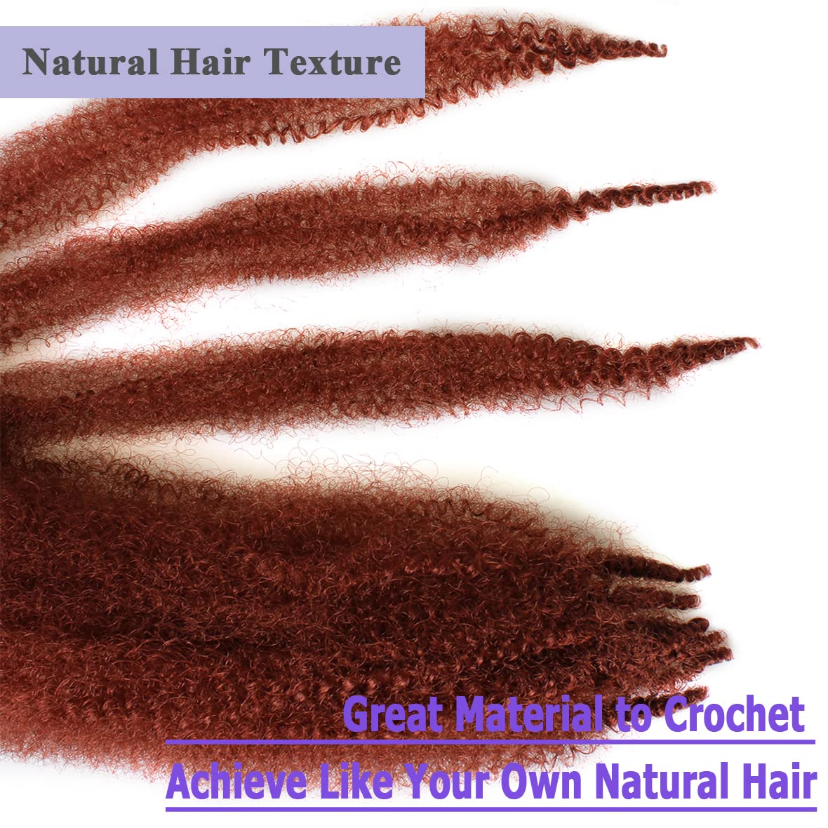 Leeven 16 Pouces Pre Separated Springy Twist Hair 8 Packs Pre-Fluffed Popping Crochet for Distressed Locs Afro Kinky Curly Marley Braiding Hair Extensions /1B#