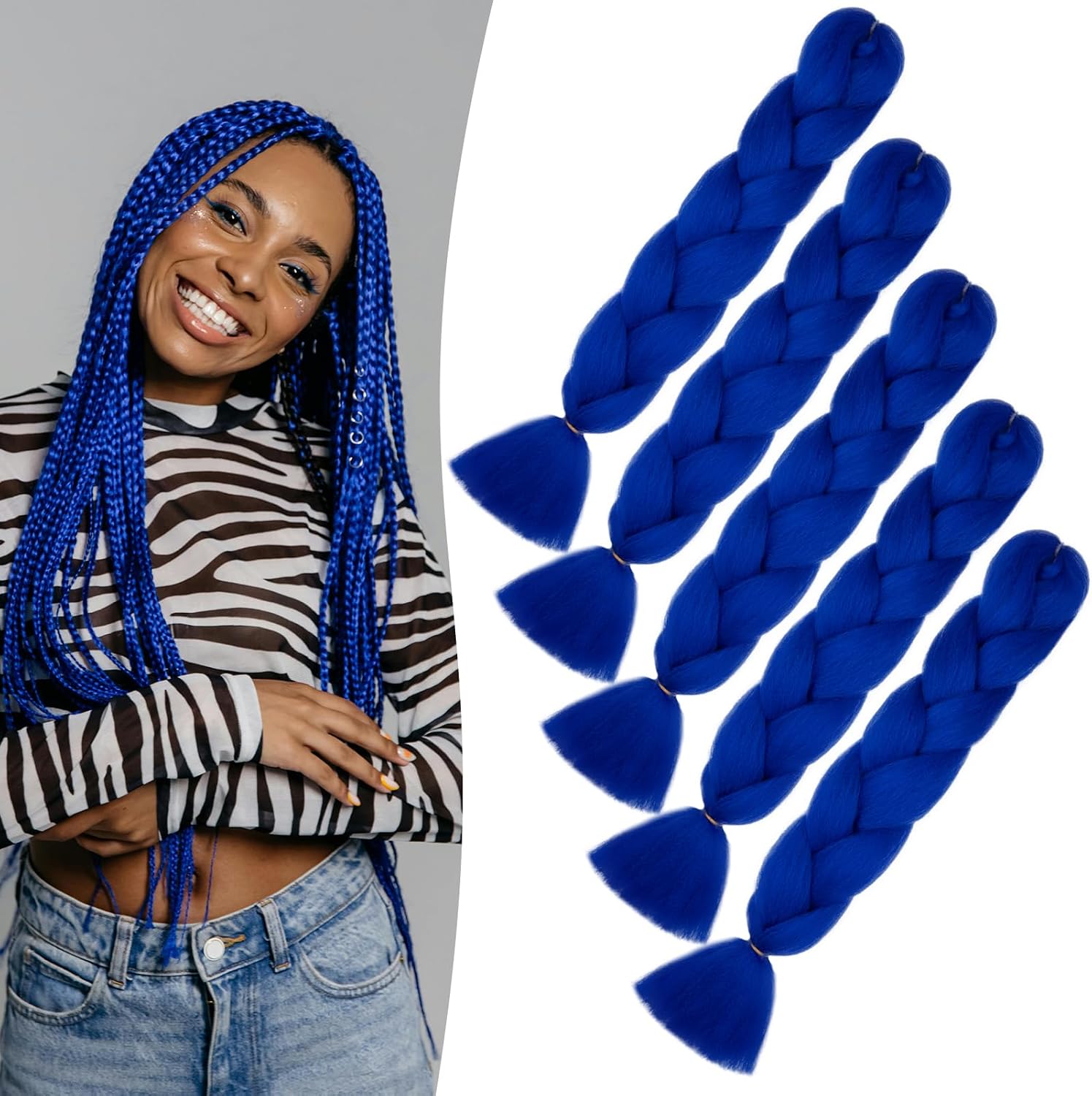 Meches pour Tresses Africaine Rajout Cheveux Braids Jumbo Extension Cheveux Ombre Synthétique Violet & Bleu & Jaune & Orange