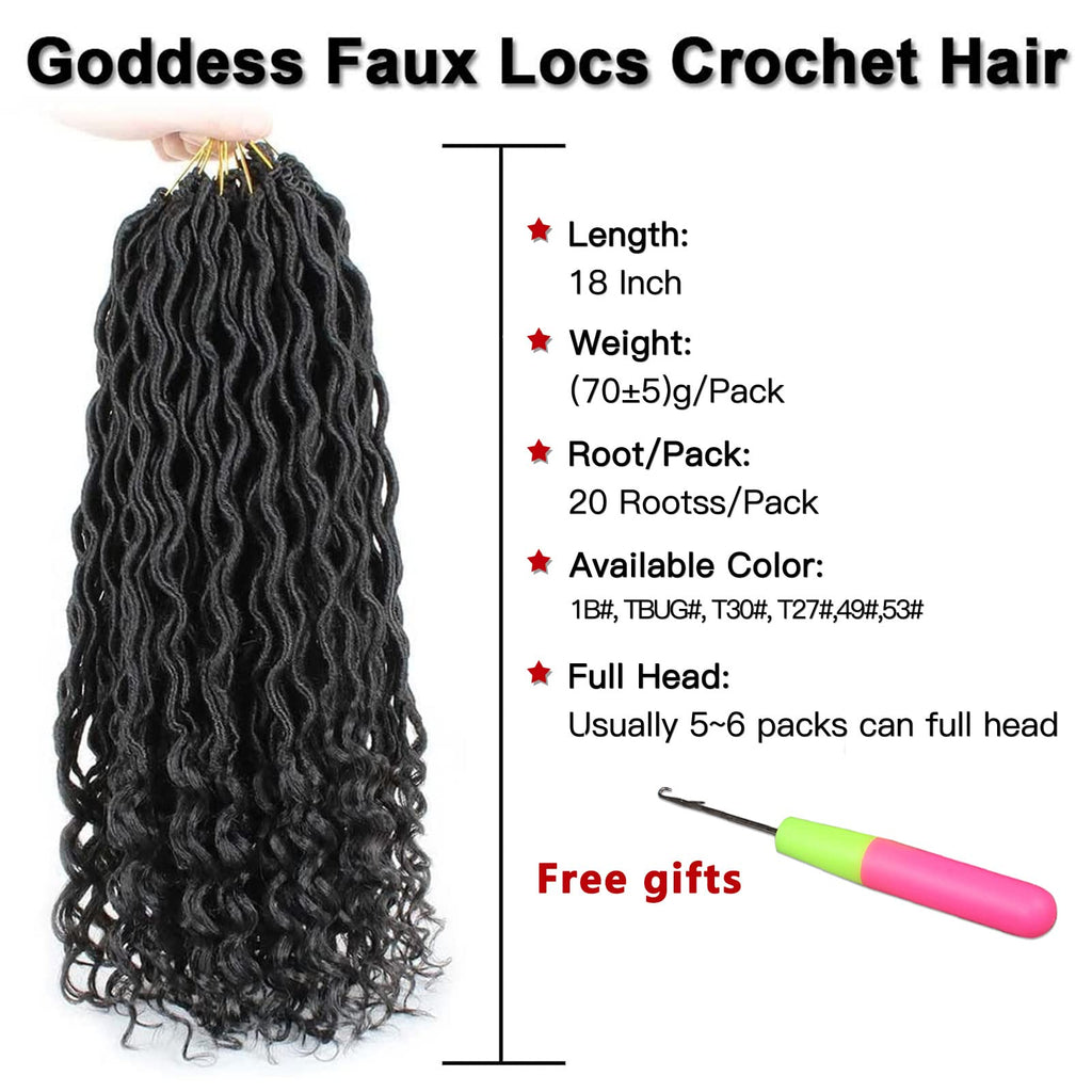 Xtrend 6Packs 18 pouces Twist Perruques Crochet Tresses Faux Locs bouclés se termine Dreadlocks Tresses Synthétiques Extensions de Cheveux Haute Température pour Femmes Noires 20 Strands/pack TBUG