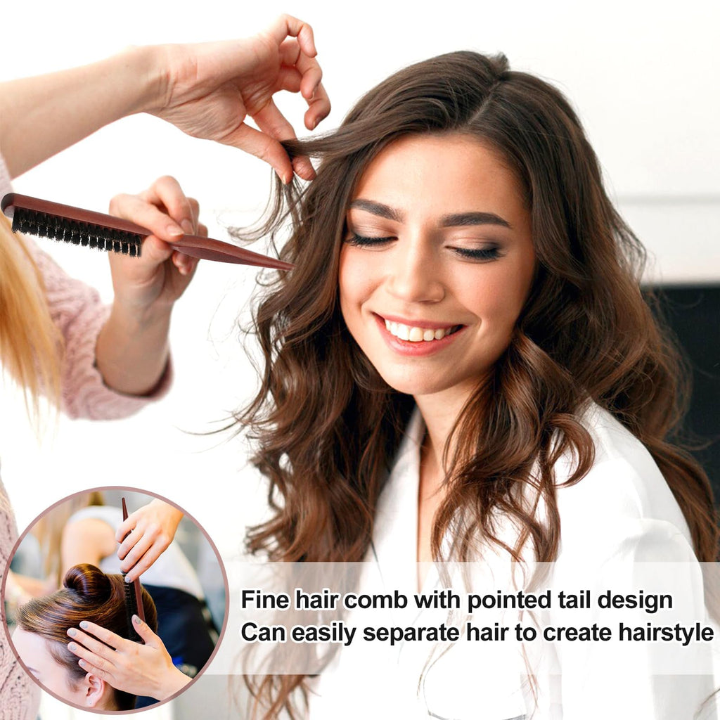 Sularpek 3 PCS Peigne à Queue Antistatique en Fibre de Carbone, Coiffant, de Séparation, à Queue de Rat pour Cheveux de Salon - Femmes et Hommes