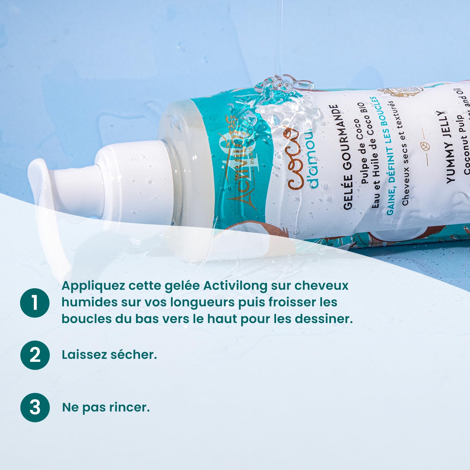 ACTIVILONG - Brume Légère Coco D'Amour - Sans Rinçage - Cheveux Texturés - Rafraîchit, Hydrate - 98% D'Ingrédients Naturels - Made in France - 260ml
